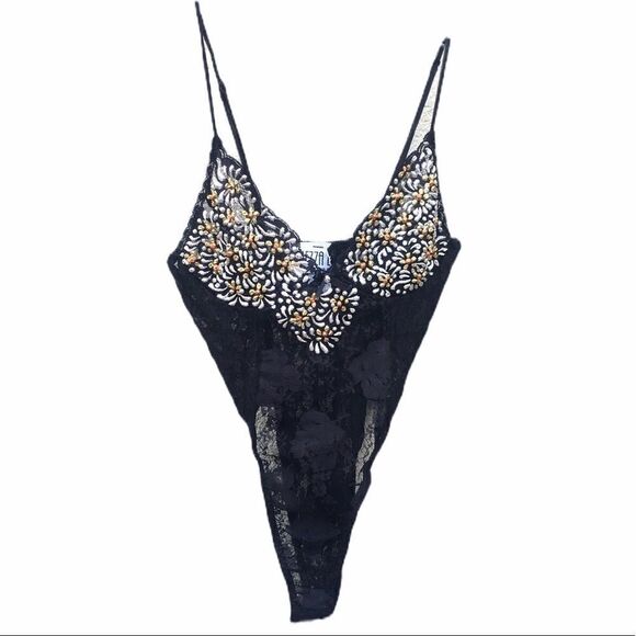 European Mezza Luna Art wear black lace teddy - Picture 1 of 7